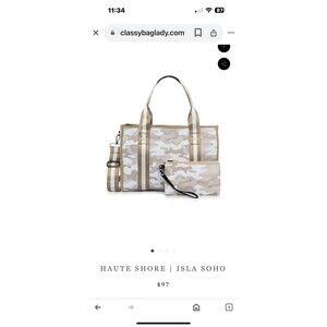 Haute Shore Isla neoprene tote with smaller bag NWT 97$